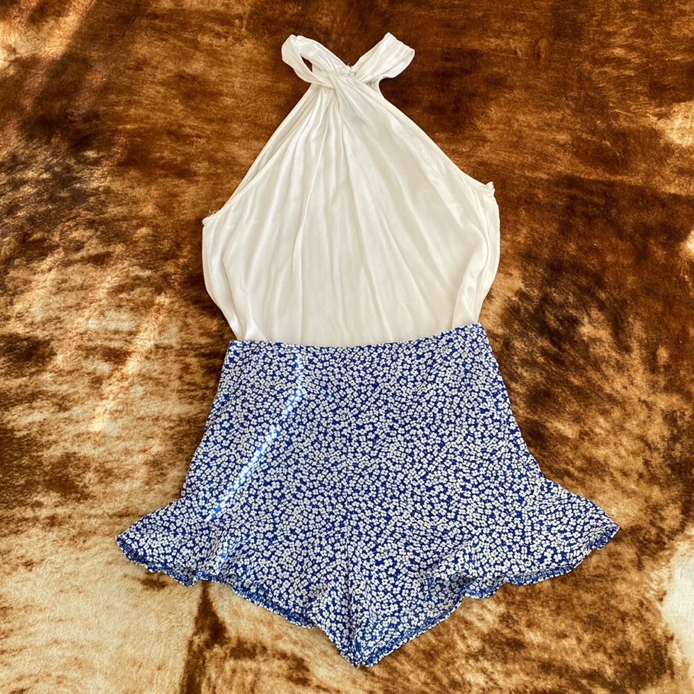 Blue Floral Skort